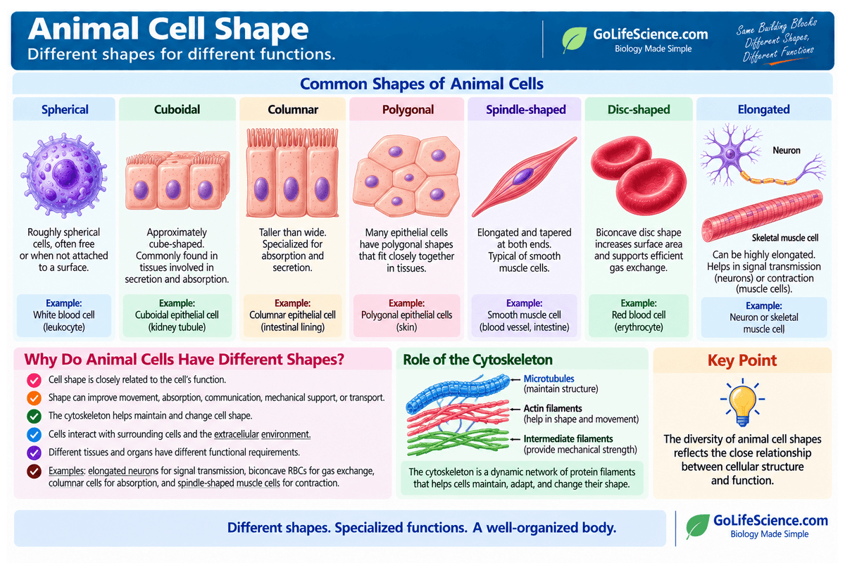Animal Cell: Definition, Structure, Parts, Functions, Labeled Diagram Animal cell shape