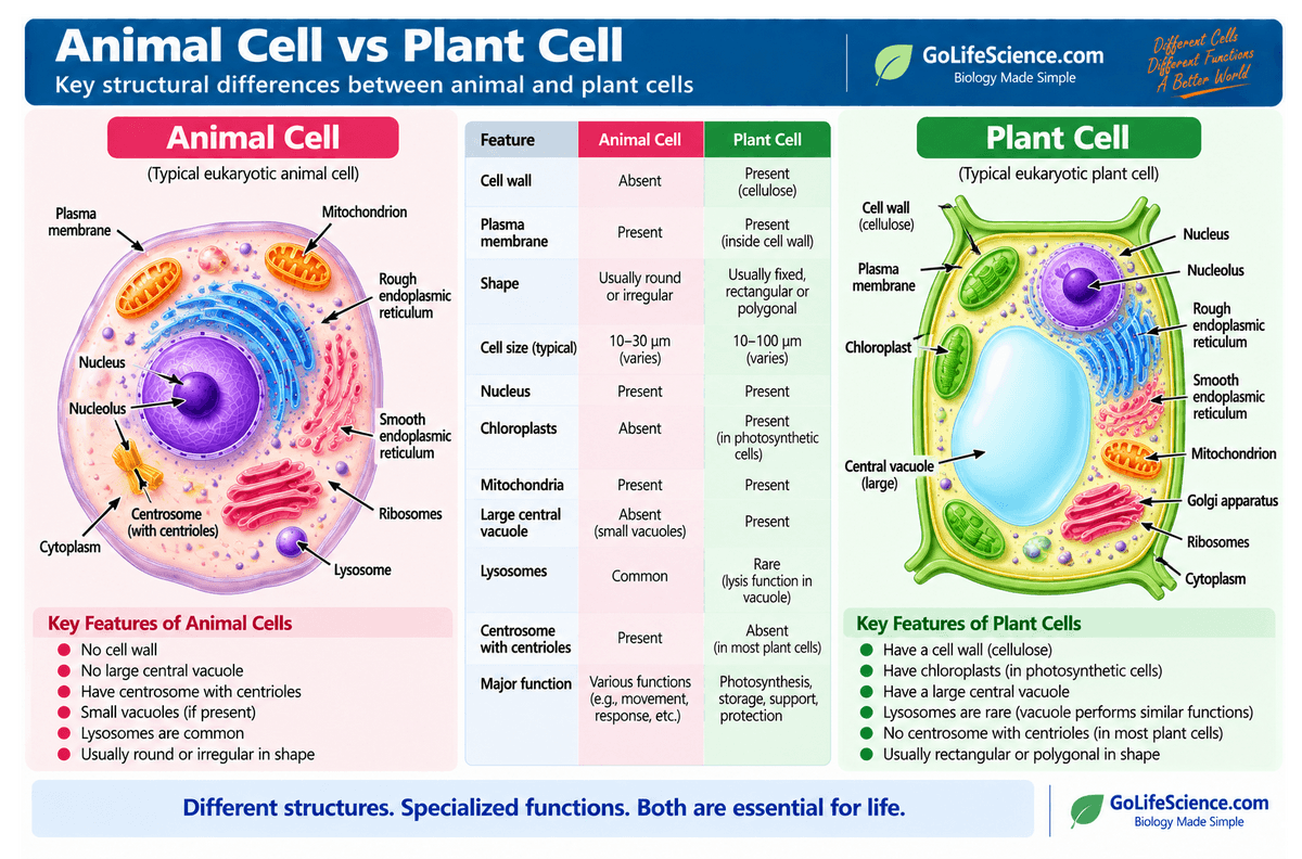 Animal Cell: Definition, Structure, Parts, Functions, Labeled Diagram Animal cell vs Plant Cell