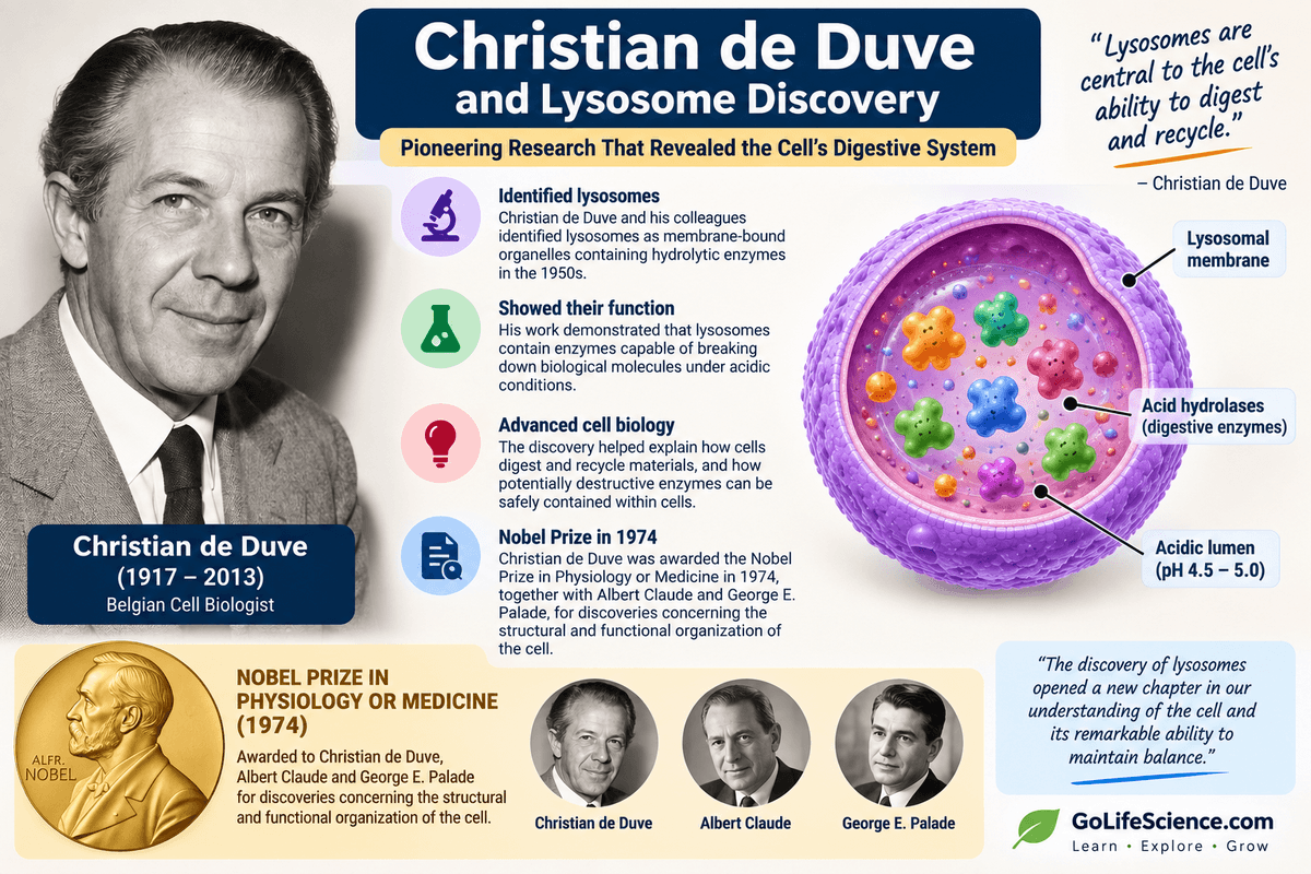 Christian de Duve and Lysosome Discovery