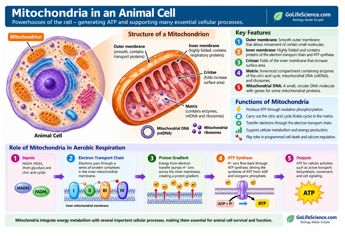 Animal Cells: Structure, Parts, Functions, Types & Labeled Diagram Mitochondria in an Animal cell