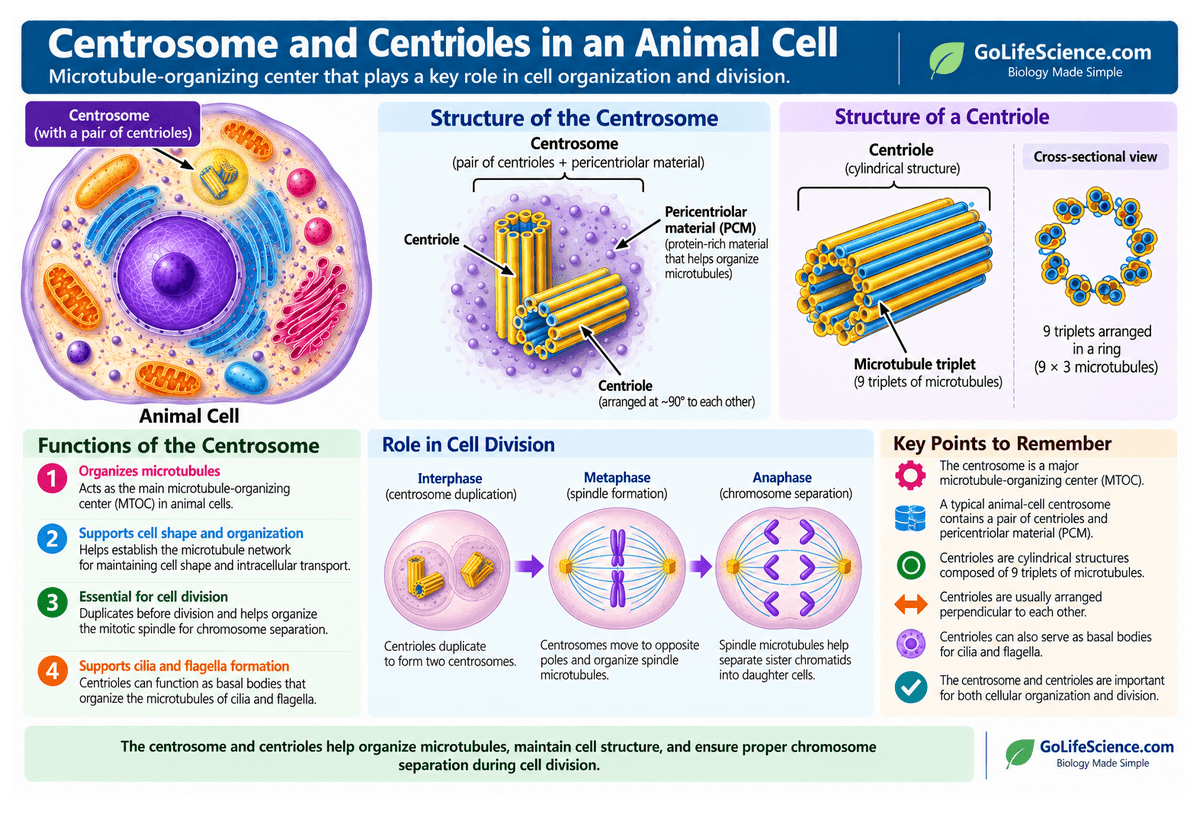 Animal Cell: Definition, Structure, Parts, Functions, Labeled Diagram centrosome and centrioles in an animal cell